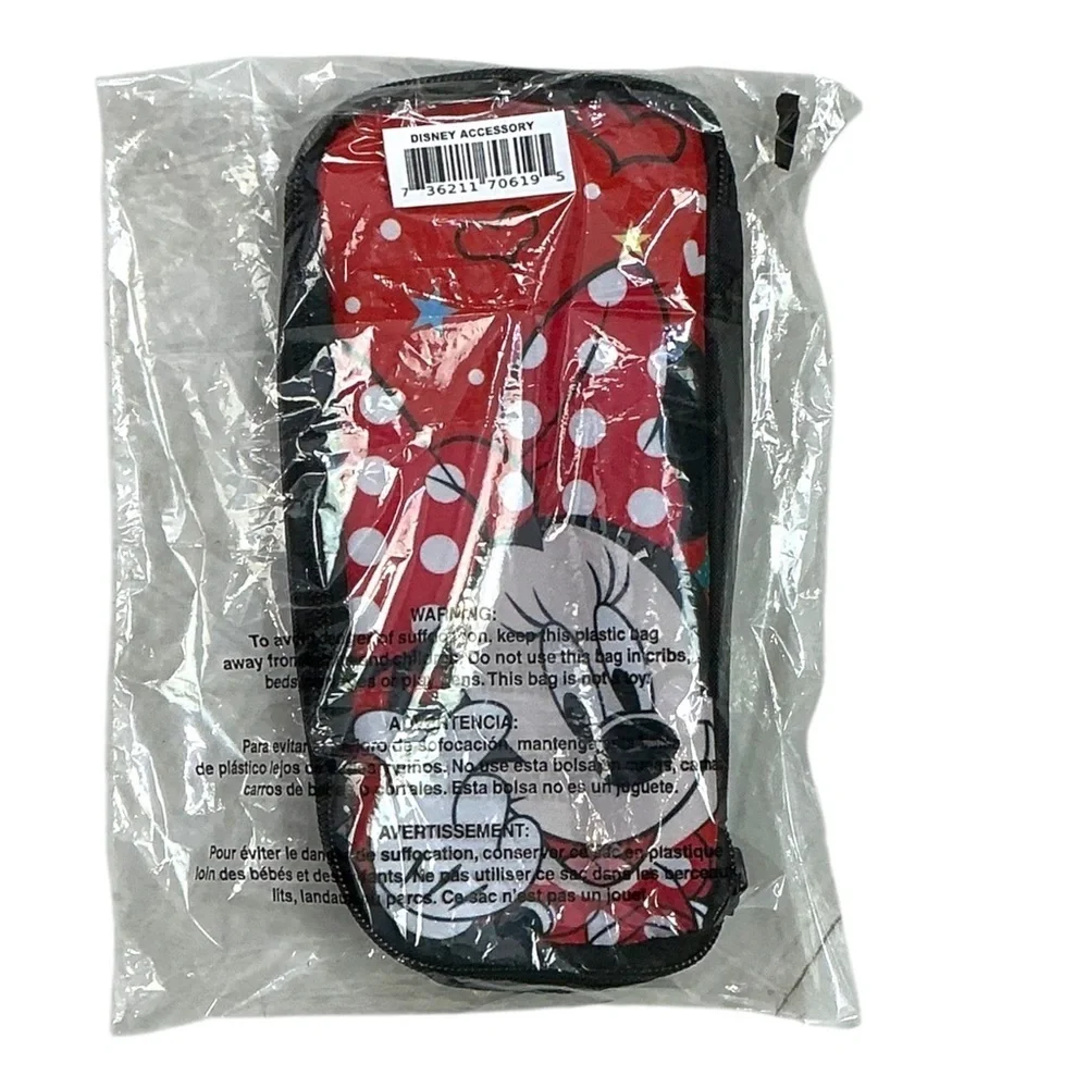 Disney Minnie Mouse Red White Pen Pencil Case Multipurpose Storage Case NEW